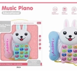 Interaktívny stolový telefón pre deti Zajačik s LED svetlami a zvukmi