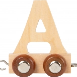 Drevený vagónik s písmenom A pre vláčikodráhy SMALL FOOT