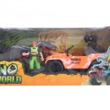 Sada s dinosaurom s terénnym autom a figúrkami