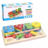 Drevená detská vkladačka s rybičkami