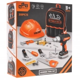 Detská sada náradia v batohu 30 ks s interaktívnou aku vŕtačkou