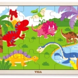 Drevené puzzle dinosaury 24 dielikov