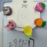 Sponky do vlasov s ovocnými motívmi, sada 5 ks