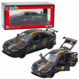 Kovový športový voz 1:32 s pohonom na spätné natiahnutie, svetlá a zvuky – čierny