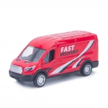 Kovová a plastová auto dodávka s pohonom na zotrvačník