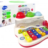 Edukačný xylofón pre batoľatá s kladivkom a farebnými balónikmi