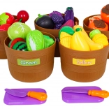 Farebná sada ovocia a zeleniny 34 ks s doplnkami pre deti