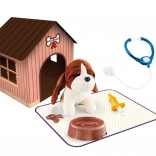 Plyšový psík s búdou a taštičkou 18 cm