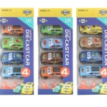 sada kovových áut s kužeľmi 4 ks