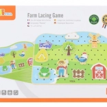 Drevená prevliekacia hra Farma – VIGA