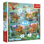 Trefl puzzle 4 v 1 Výnimoční dinosaury