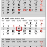 Notique nástenný trojmesačný kalendár Krajina, slovenské mená 2026, 29,5 × 43 cm, sivý