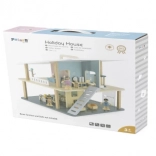 Drevený prázdninový domček pre bábiky s terasou