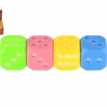 Silikónová svietiaca kocka TEDDIES 4 cm – blikajúca LED kocka (mix farieb)