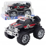 Terénne auto s pohonom zadných kolies, veľké kolesá, červeno‑čierne