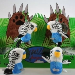 Plyšová andulka biela – kľúčenka