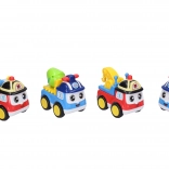 Stavebné autíčko s tváričkou 13 cm na zotrvačník