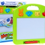 Magická kresliaca tabuľa pre deti 3+ so 4 farbami a 4 zvieracími pečiatkami