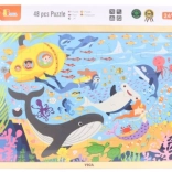 Drevené puzzle Morský život 48 dielikov