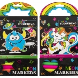 Neónové omaľovánky s 5 fixkami, 40 listov