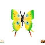 Plastový motýľ vidlochvost zeleno‑žltý 5,5 cm