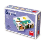 Drevené obrázkové kocky pre deti – kačka, pes, strom (6 kociek)