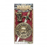 Sada bronzového meča a štítu 47 cm