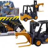 detský vysokozdvižný vozík s hákom a trecím pohonom žltý