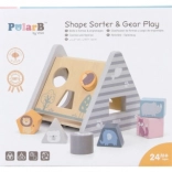 Drevený triedič tvarov POLARB s kockami – pyramída