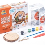 MODELO drevená modelína – sovy, samoschnúca hmota na tvorenie
