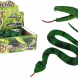 Zelený gumový had s čiernymi škvrnami