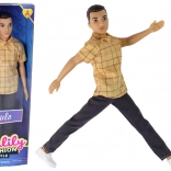 Bábika chlapec PAULO v károvanej košeli