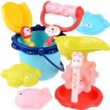 Farebná plážová sada s vedierkom a formičkami