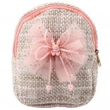 Detský batoh s mašľou a zajačikom ružový